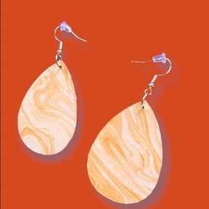 Marble wood earring